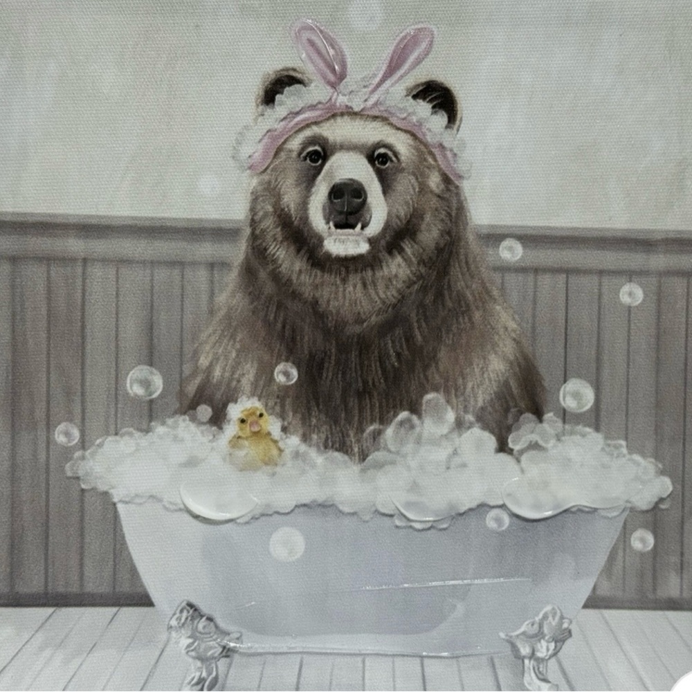 Bear in Bathtub Wall Art